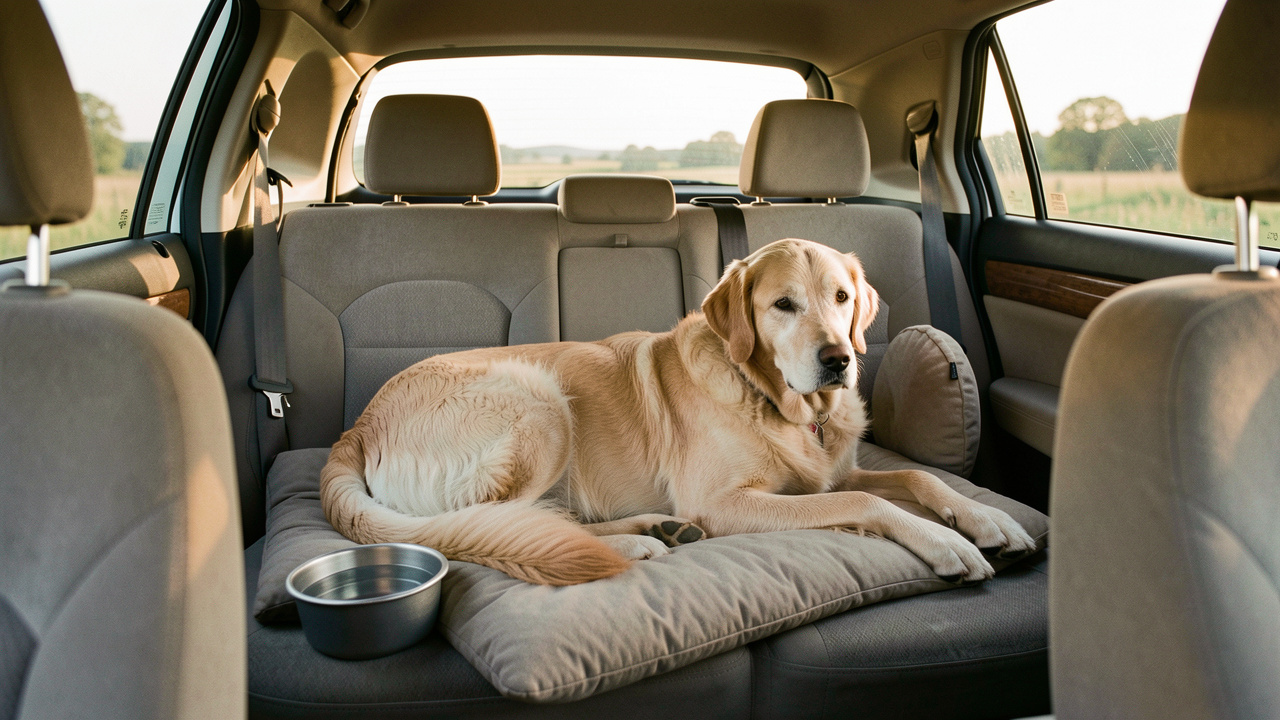 Voyager en voiture avec un chien âgé sans épuiser son séjour